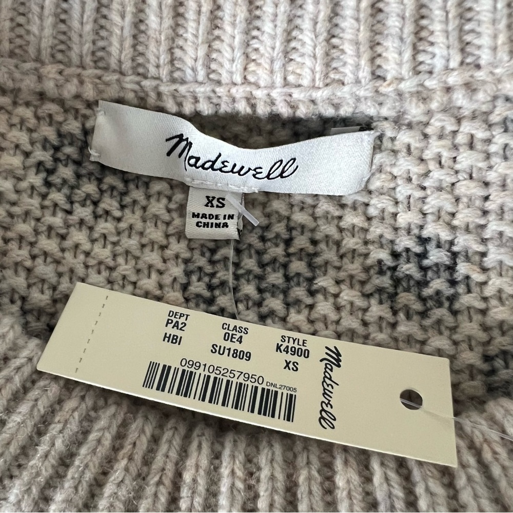 MADEWELL New! Leopard Dot Wool Blend Pullover Sweater Flare Sleeve Size XS NWT - Picture 11 of 14